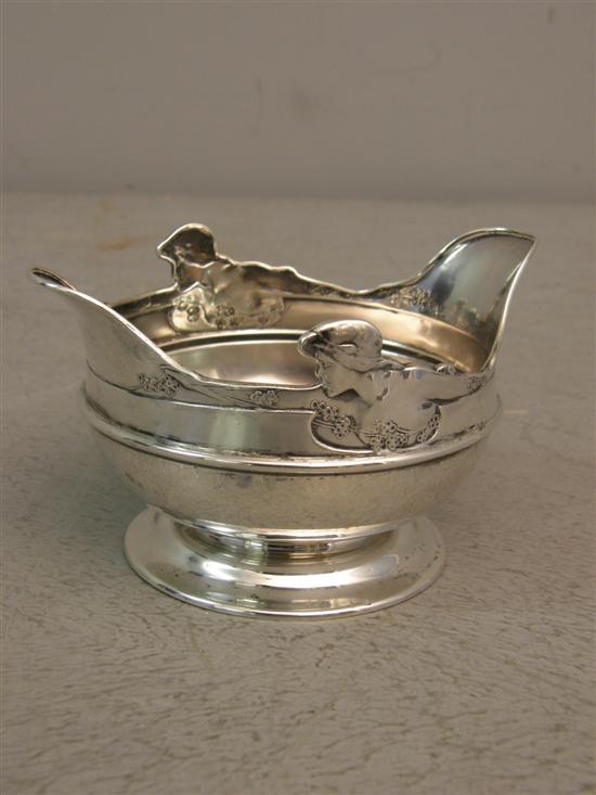 Appraisal: Art Nouveau silver posy bowl the top decorated with women