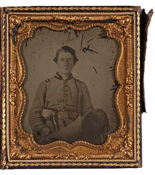 Appraisal: Armed Texan with Rare Star Belt Plate Civil War Sixth