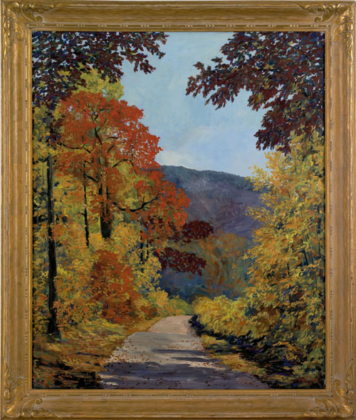 Appraisal: Harry M Book American - oil on canvas autumn landscape