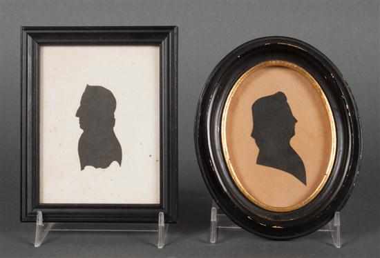 Appraisal: Two framed silhouettes of Southern origin second quarter-mid- th century