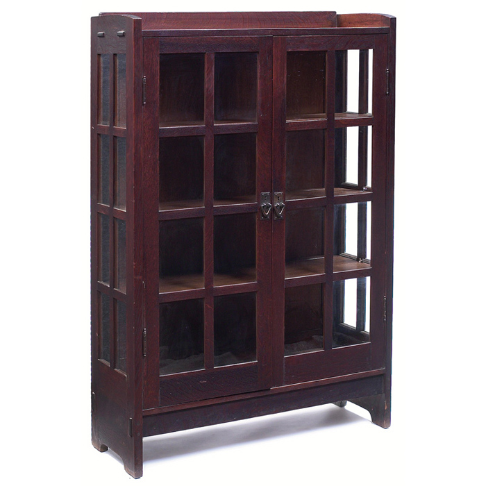 Appraisal: Gustav Stickley china cabinet two door form with eight panes