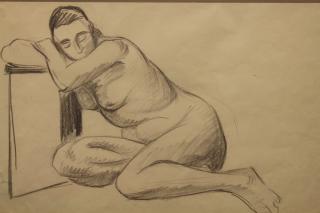 Appraisal: Attr Albert Marquet - Reclining female Nude Pencil on paper