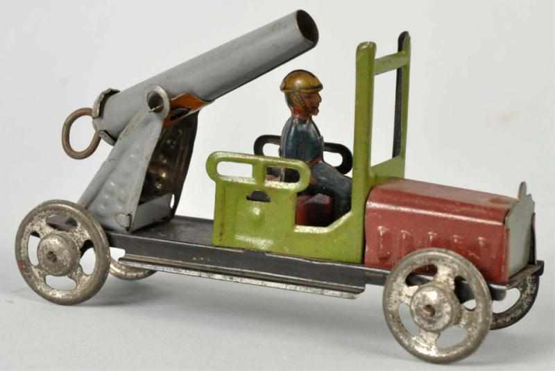 Appraisal: Tin Litho Cannon Car Penny Toy German Includes original tin