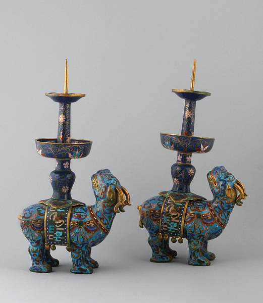 Appraisal: Three Chinese cloisonne enameled metal decorations including a pear-shaped vase