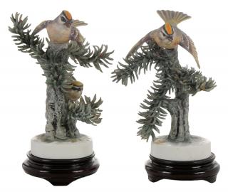 Appraisal: Pair Dorothy Doughty Golden Crowned Kinglets British th century by