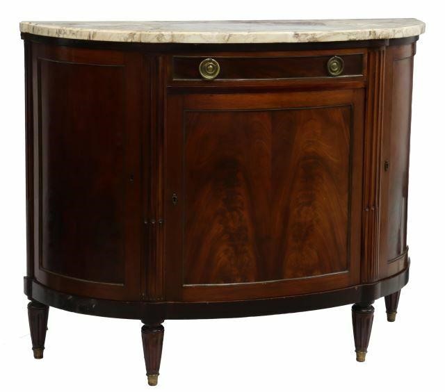 Appraisal: French Louis XVI style demilune sideboard early th c having