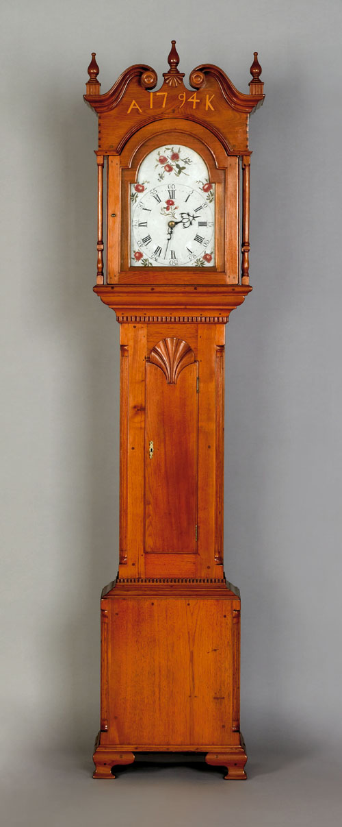 Appraisal: Northampton County Pennsylvania Chippendale walnut tall case clock dated initialed