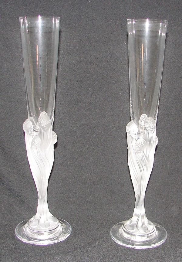 Appraisal: Lot of two Erte Flute Majestique champagne glasses t marked