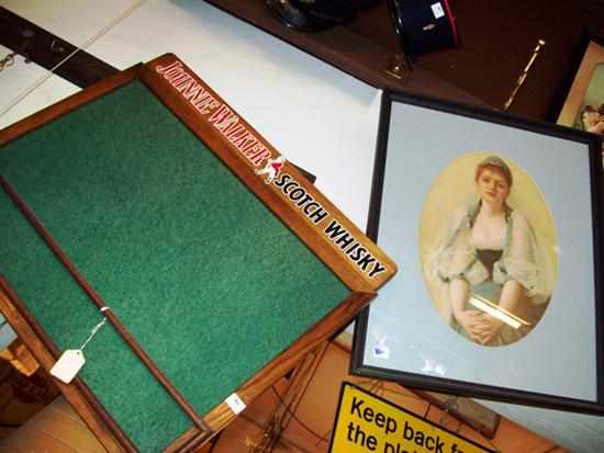 Appraisal: A JOHNNIE WALKER PIN BOARD AND A FRAMED PRINT OF