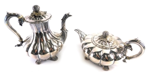 Appraisal: An early thC silver plated two piece tea and coffee