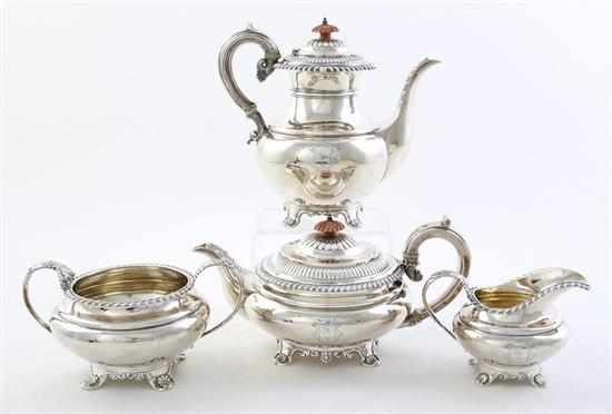 Appraisal: English sterling tea and coffee service London and Chester late