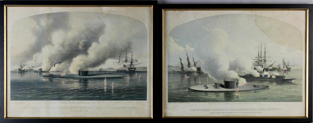 Appraisal: HATCH CO SHEARMAN HART TWO PRINTS DEPICTING THE NAVAL BATTLE