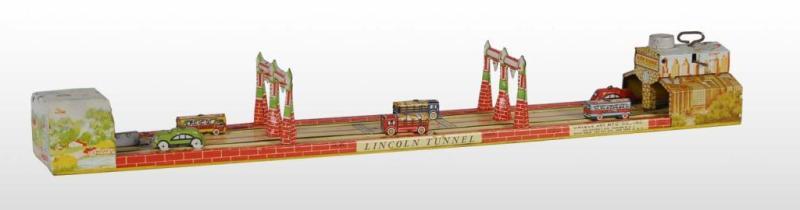 Appraisal: Tin Unique Art Lincoln Tunnel Wind-Up Toy Description American Working