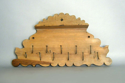 Appraisal: Pine utensil rack th c