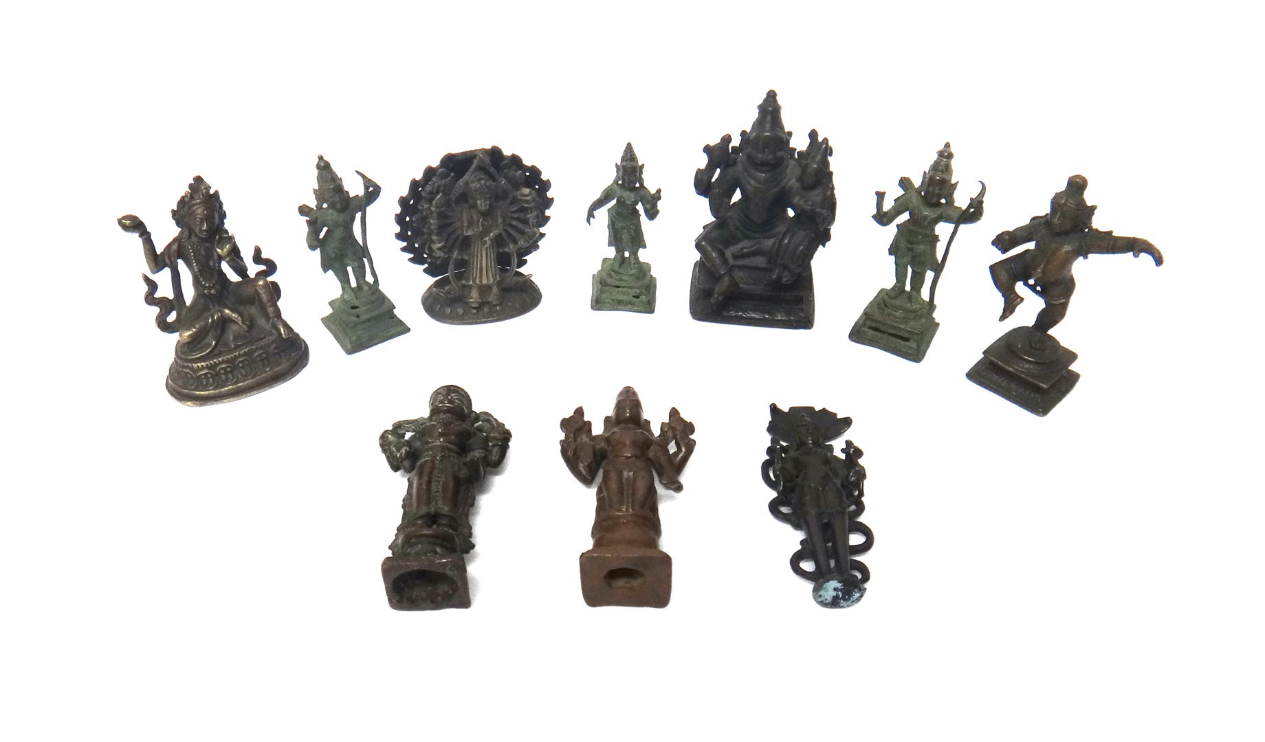 Appraisal: A group of ten small Indian bronze figures various dates