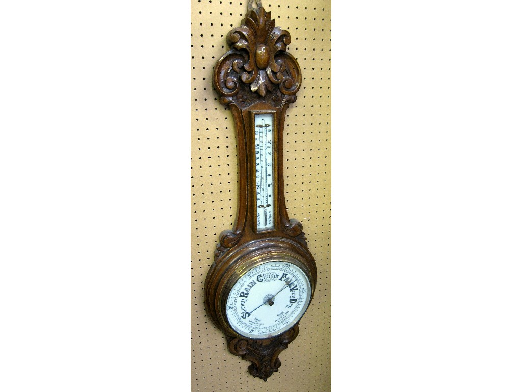 Appraisal: Oak cased banjo barometer