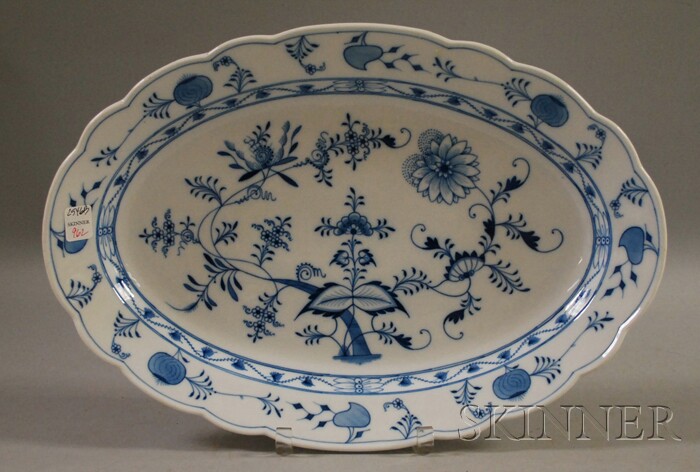 Appraisal: Meissen Oval Blue Onion Pattern Porcelain Platter stamped oval lozenge