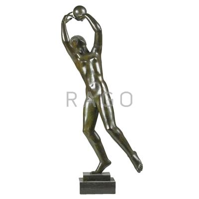 Appraisal: Martha Larson American th C Untitled Nude with ball Bronze