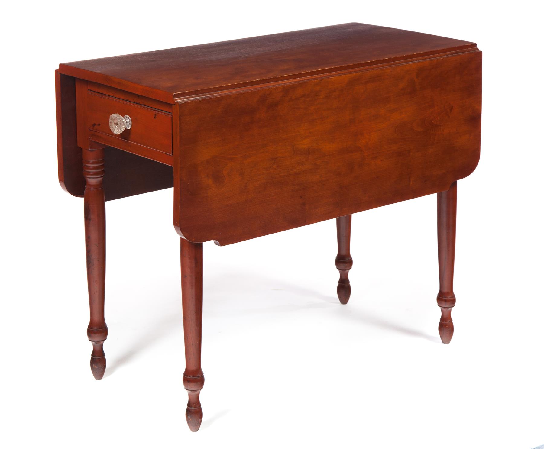 Appraisal: SHERATON ONE-DRAWER DROP LEAF TABLE American nd quarter- th century