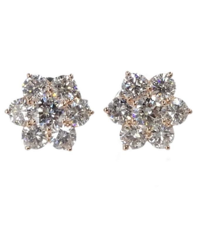 Appraisal: Diamond BURST Earrings Diamond BURST Earrings Set In Karat Rose