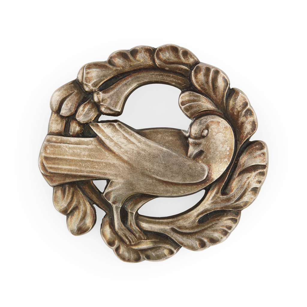 Appraisal: GEORG JENSEN - STERLING BROOCH - cast with a bird