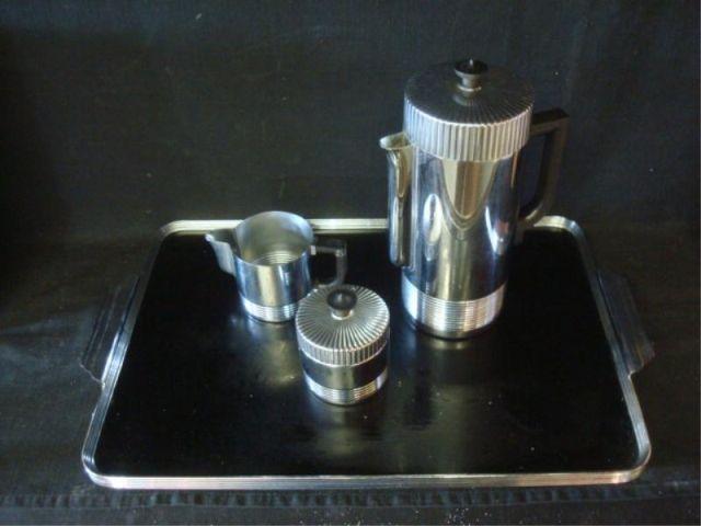 Appraisal: Chase Art Deco Chrome Tea Set pieces and a tray