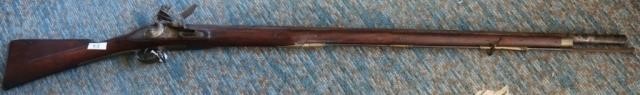 Appraisal: EARLY TH C TOWER FLINTLOCK MUSKET ENGLISH WALNUT STOCK BRASS