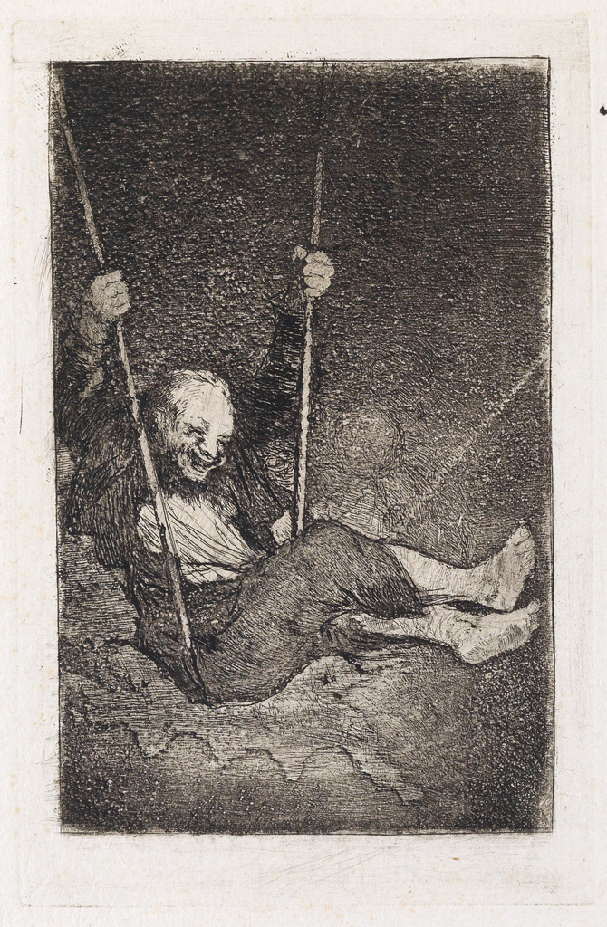 Appraisal: FRANCISCO JOS DE GOYA Viejo Columpi ndose Etching circa -