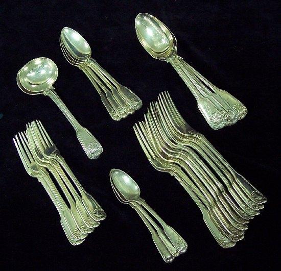 Appraisal: A part set shell pattern flatware th Century mostly George