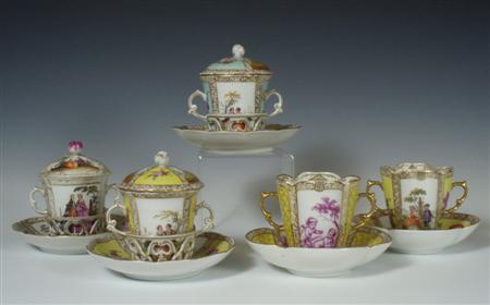 Appraisal: A group of five th century German cabinet cups comprising