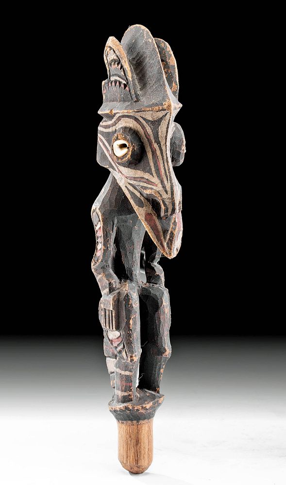 Appraisal: Early th C Papua New Guinea Wooden Stopper Figure Oceania