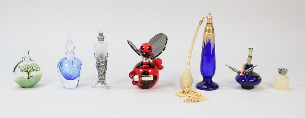 Appraisal: perfume bottles including art glass bottles Marc Jacobs Dot Lucite