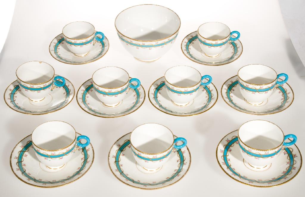 Appraisal: ROYAL WORCESTER PARTIAL TEA SERVICE c each piece enamel painted