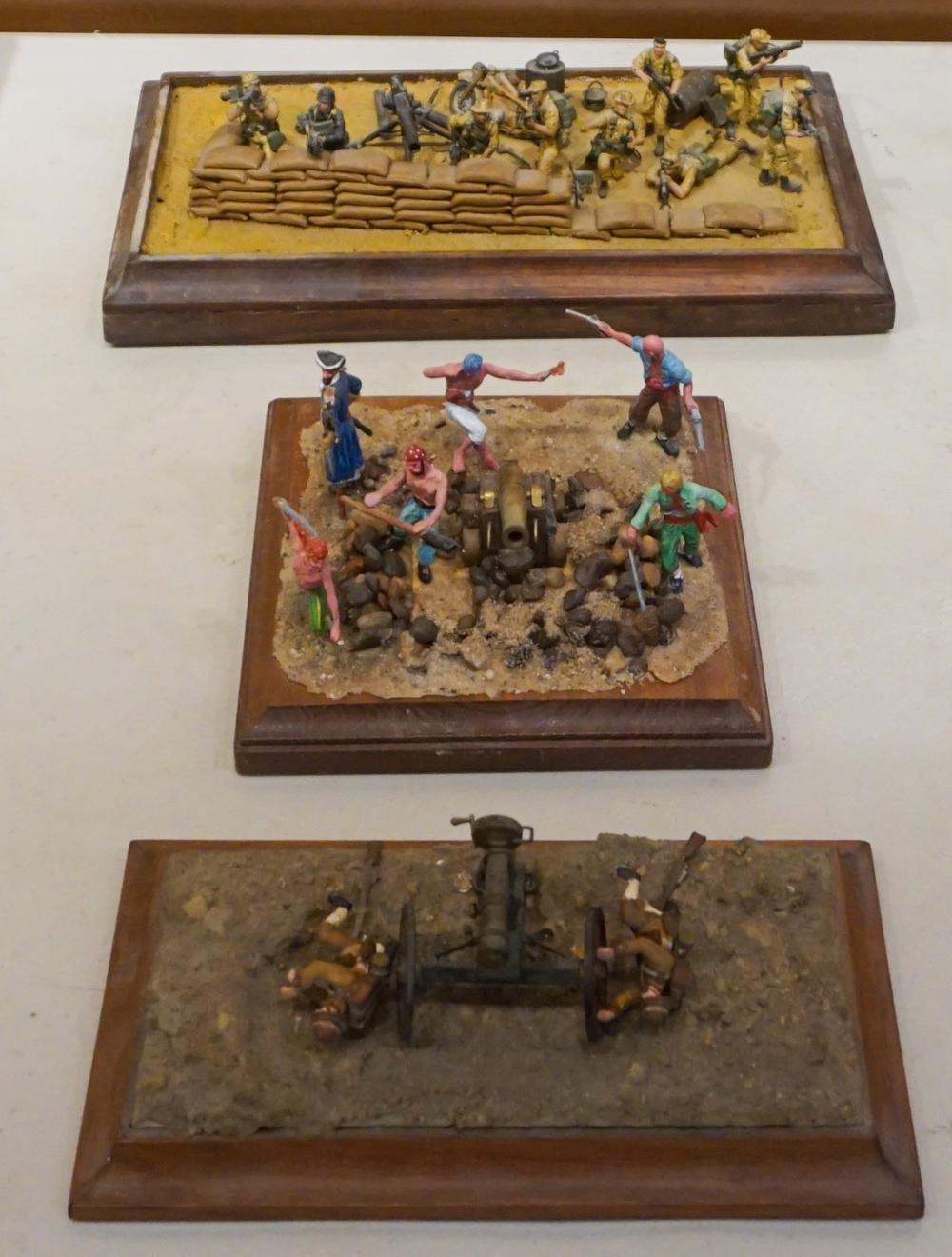 Appraisal: THREE MINIATURE SOLDIER DIORAMASThree Miniature Soldier Dioramas