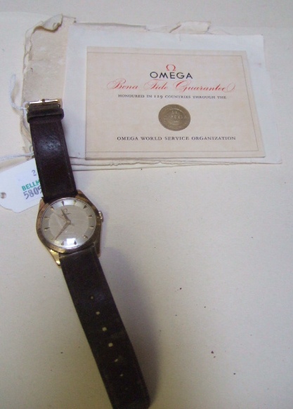 Appraisal: A gentleman's ct gold circular cased Omega wristwatch the signed