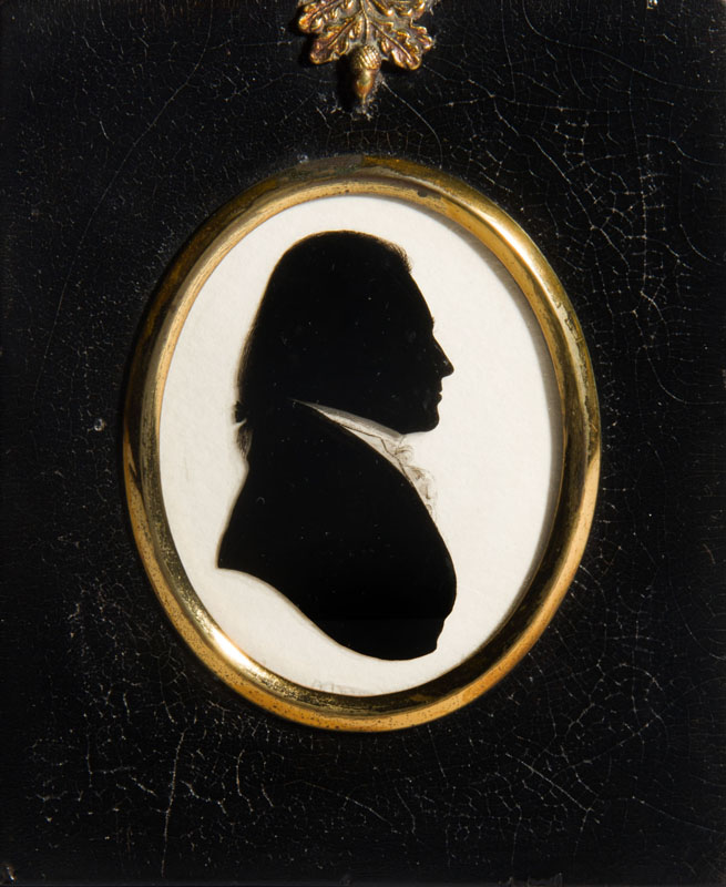 Appraisal: ATTRIBUTED TO WILLIAM HAMLET THE ELDER TWO SILHOUETTE PORTRAITS OF