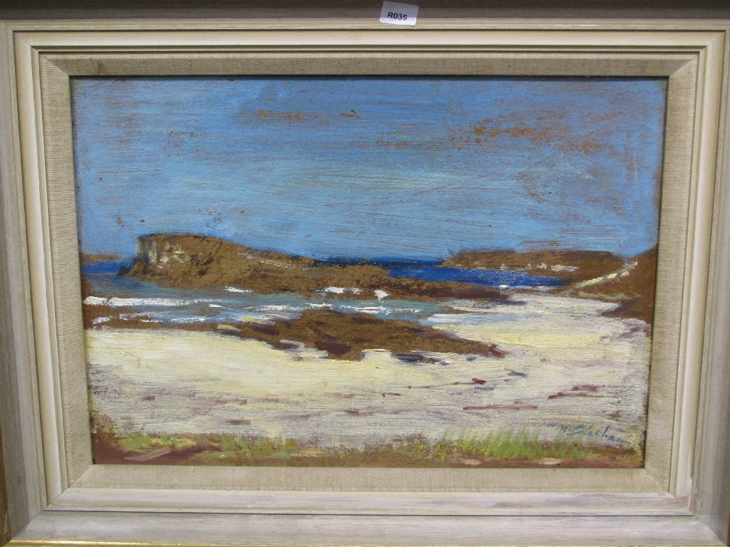 Appraisal: Oil on board coastal scene signed A McGlashan