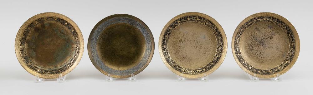 Appraisal: FOUR TIFFANY STUDIOS DORE BRONZE PLATES NEW YORK EARLY TH