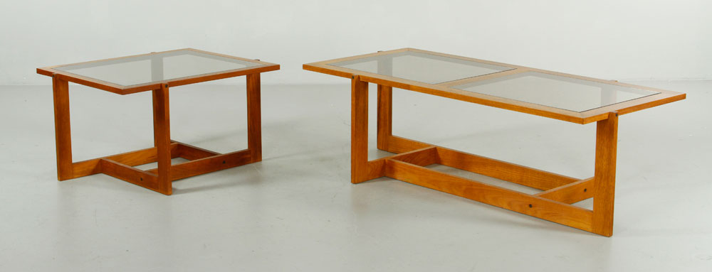 Appraisal: - Danish Teak Coffee and End Tables Danish geometric coffee