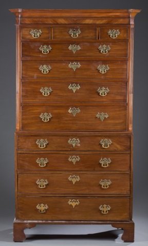 Appraisal: Georgian Chest on Chest Mahogany with oak and pine secondary