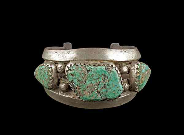 Appraisal: Navajo Silver and Turquoise Bracelet Collected by Virginia Doneghy -