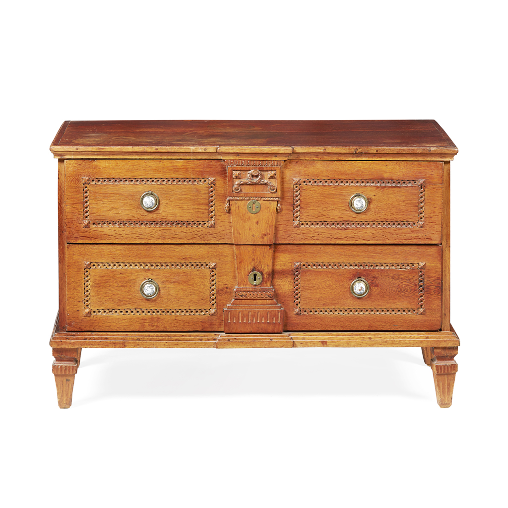 Appraisal: FRENCH PROVINCIAL FRUITWOOD COMMODE LATE TH CENTURY the rectangular top