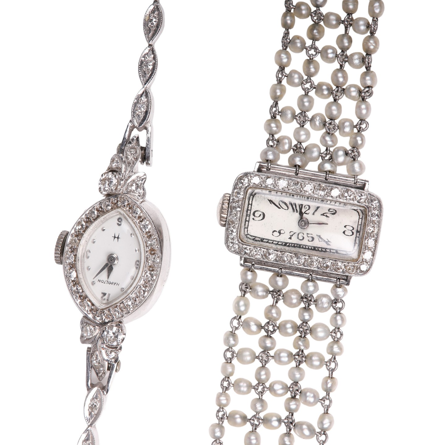 Appraisal: Ladies bracelet watches to include K White gold Hamilton ladies