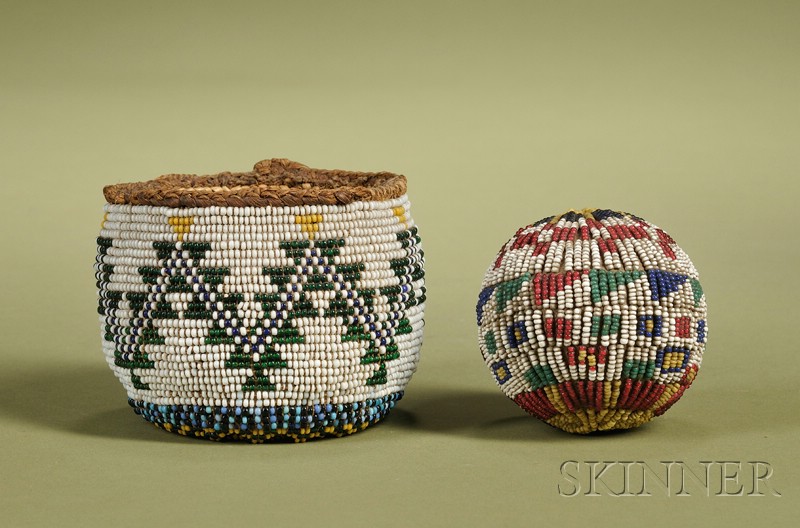 Appraisal: Two Small Native American Beadwork Articles early th century a