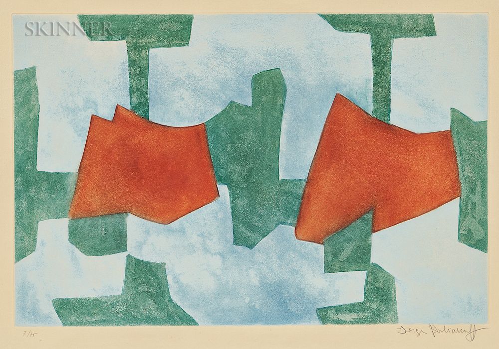 Appraisal: Serge Poliakoff Russian - Composition in Blue Green and Red