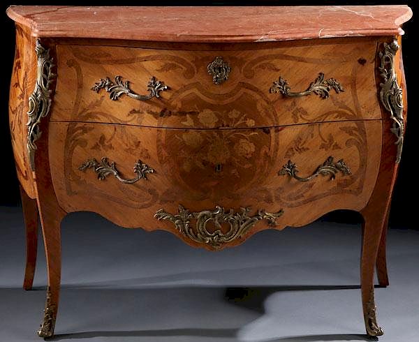 Appraisal: A GOOD FRENCH LOUIS XV STYLE MARQUETRY COMMODE A GOOD