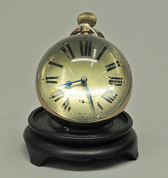 Appraisal: A Victorian 'magnifying glass' globe form desk watch late th