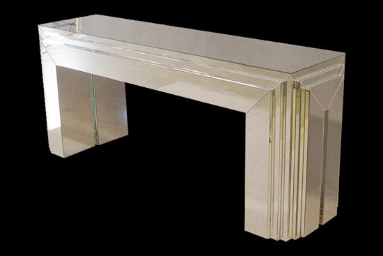 Appraisal: Art Deco Style Hall Console Table th Century Stepped skyscraper