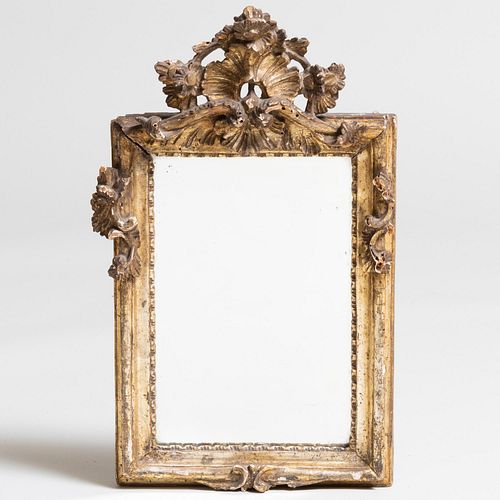 Appraisal: SMALL ITALIAN BAROQUE SILVER-GILT MIRROR x in Property from a