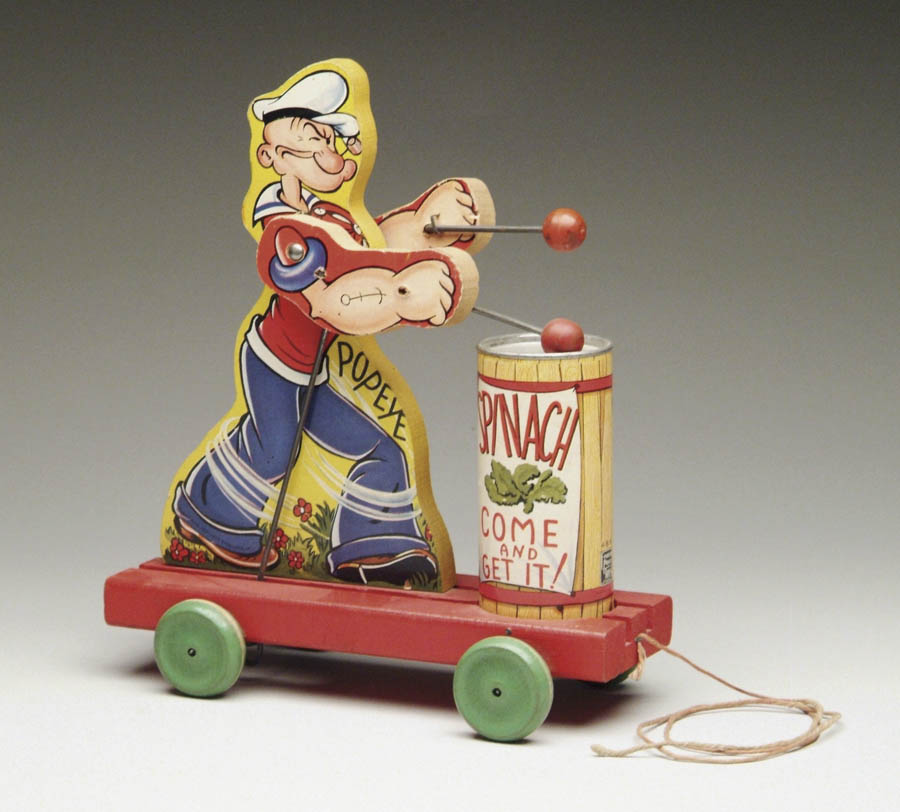 Appraisal: FISHER PRICE POPEYE SPINACH EATER Ca Paper litho on wood